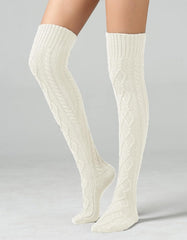 Women Cable Knit Over Knee Warm Socks.Thermal Leg Warmers/Legging socks