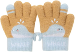 Kids Warm Woolen Premium Plush Gloves - WHALE 3-6 y