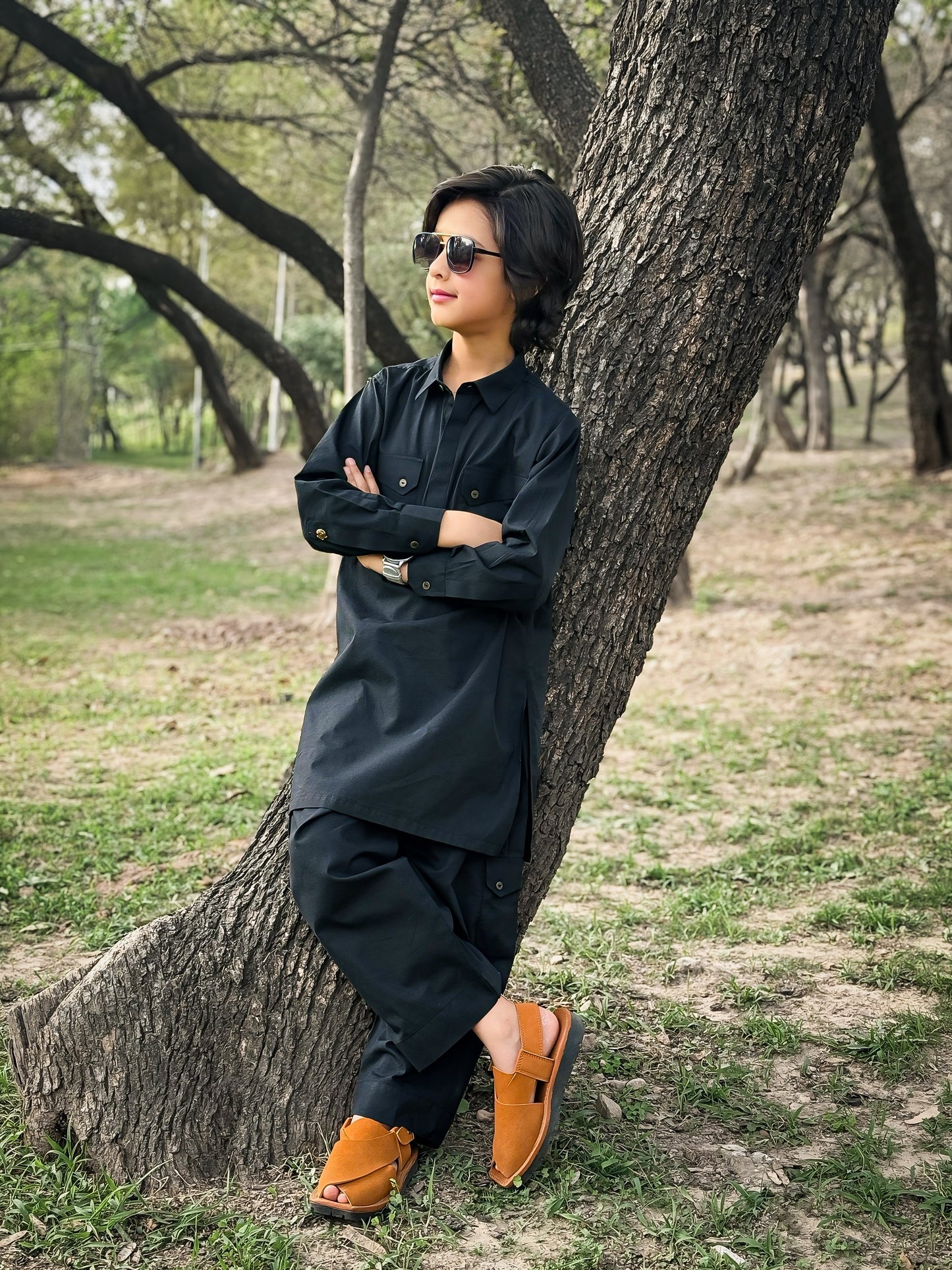 Boys Double Pocket Co-ord Set - Black