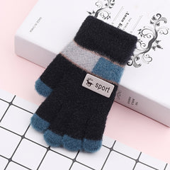 Kids Warm Woolen Premium Plush Gloves - Colour Tip 4-10 y