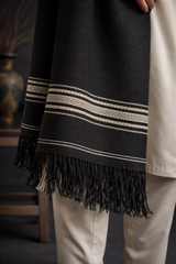 Boys Premium Woolen Shawl -Black