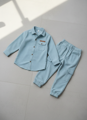 Corduroy Co-ord set for boys- Baby Blue cc4