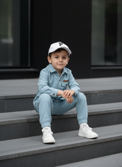 Corduroy Co-ord set for boys- Baby Blue cc4