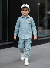 Corduroy Co-ord set for boys- Baby Blue cc4