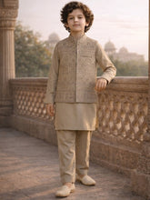 Boys 3 Piece Waistcoat Suit – Kurta Shalwar/Pajama Set - Art Skin SEQ