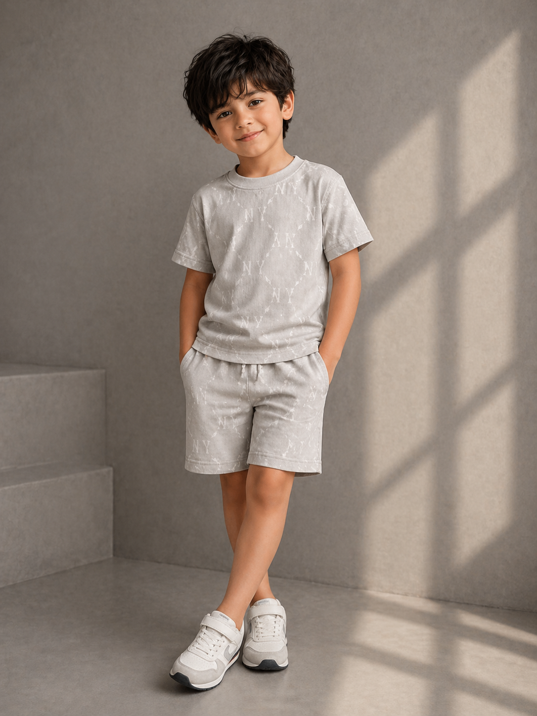 Boys Monogram Print Co-ord Set - BCSRN101