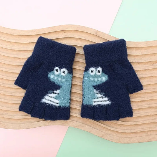 Kids Warm Woolen Premium Fingerless Gloves
