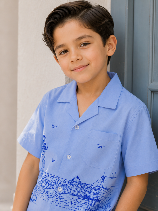 Boys Premium Graphic Button-Down Shirt - BCOS1004