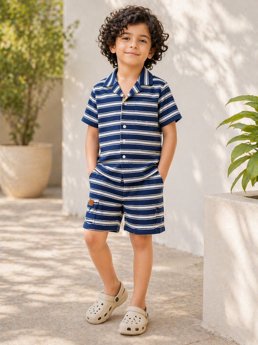 Boys Premium Waffle Knit Summer Co-ord Set - BCSOM154