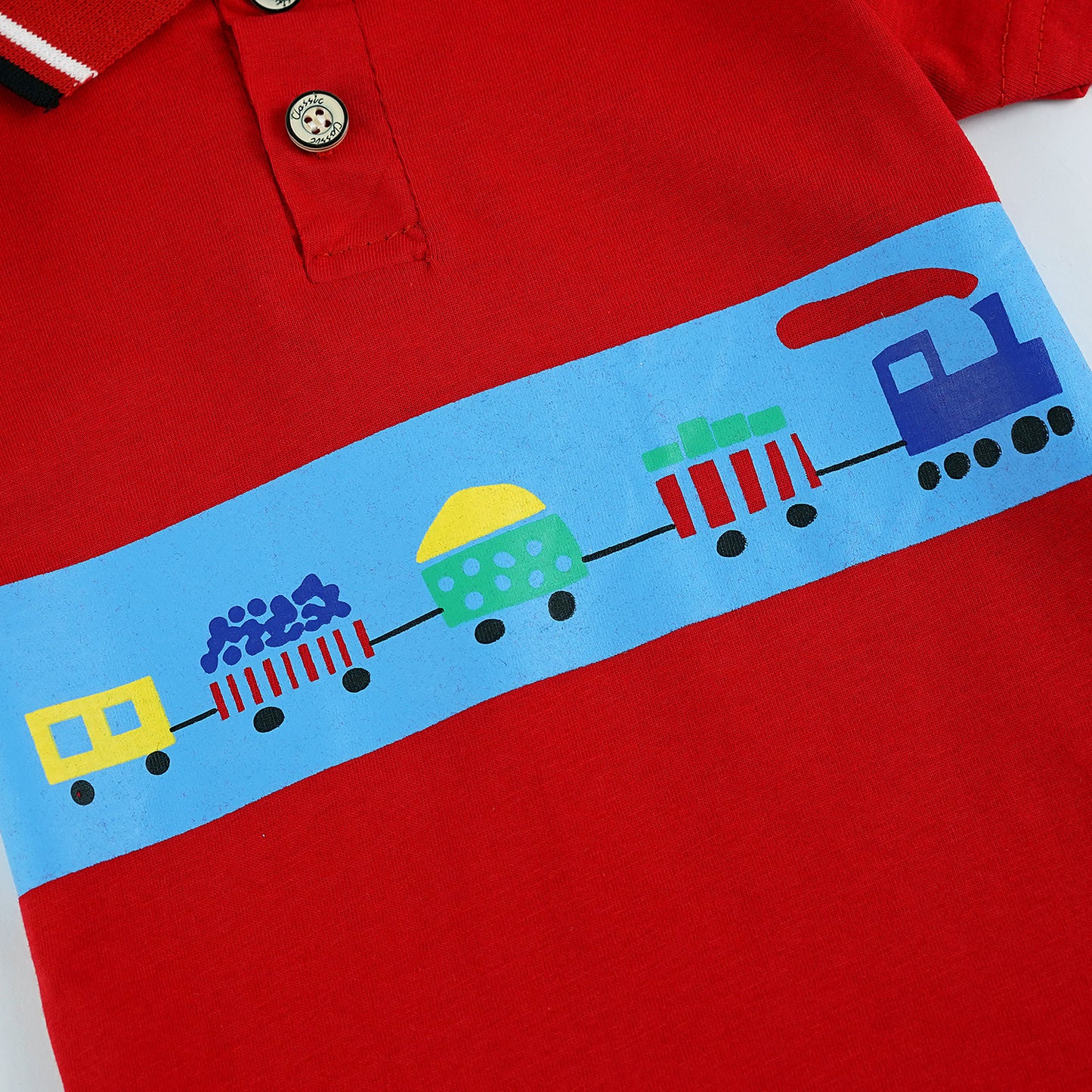 Polo Shirt & Shorts Set |Red Rail -PD106