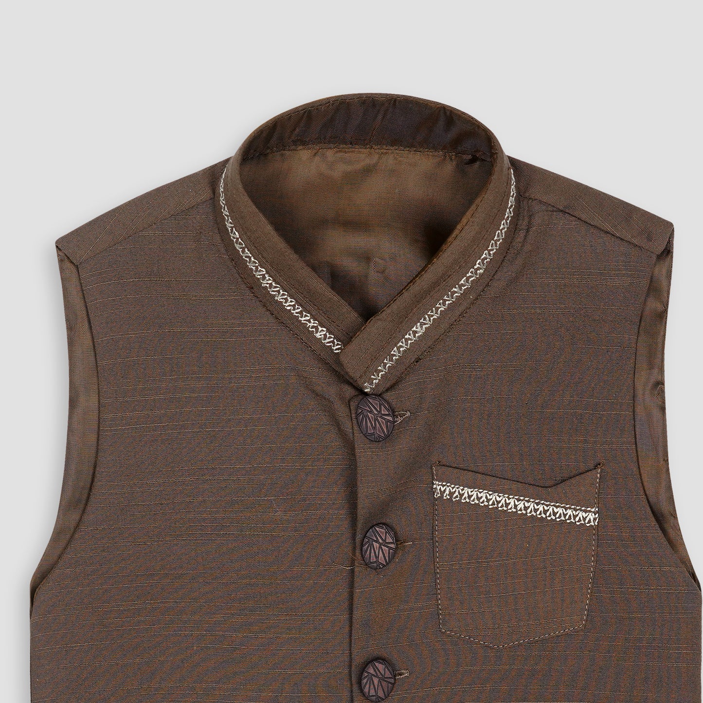Boys Waistcoat thread-work Choco Lava -WC16