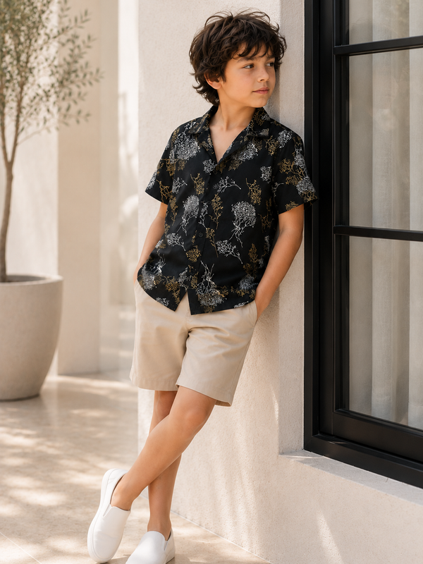 Boys Striped Relaxed Fit Cotton Shirt -BCS150