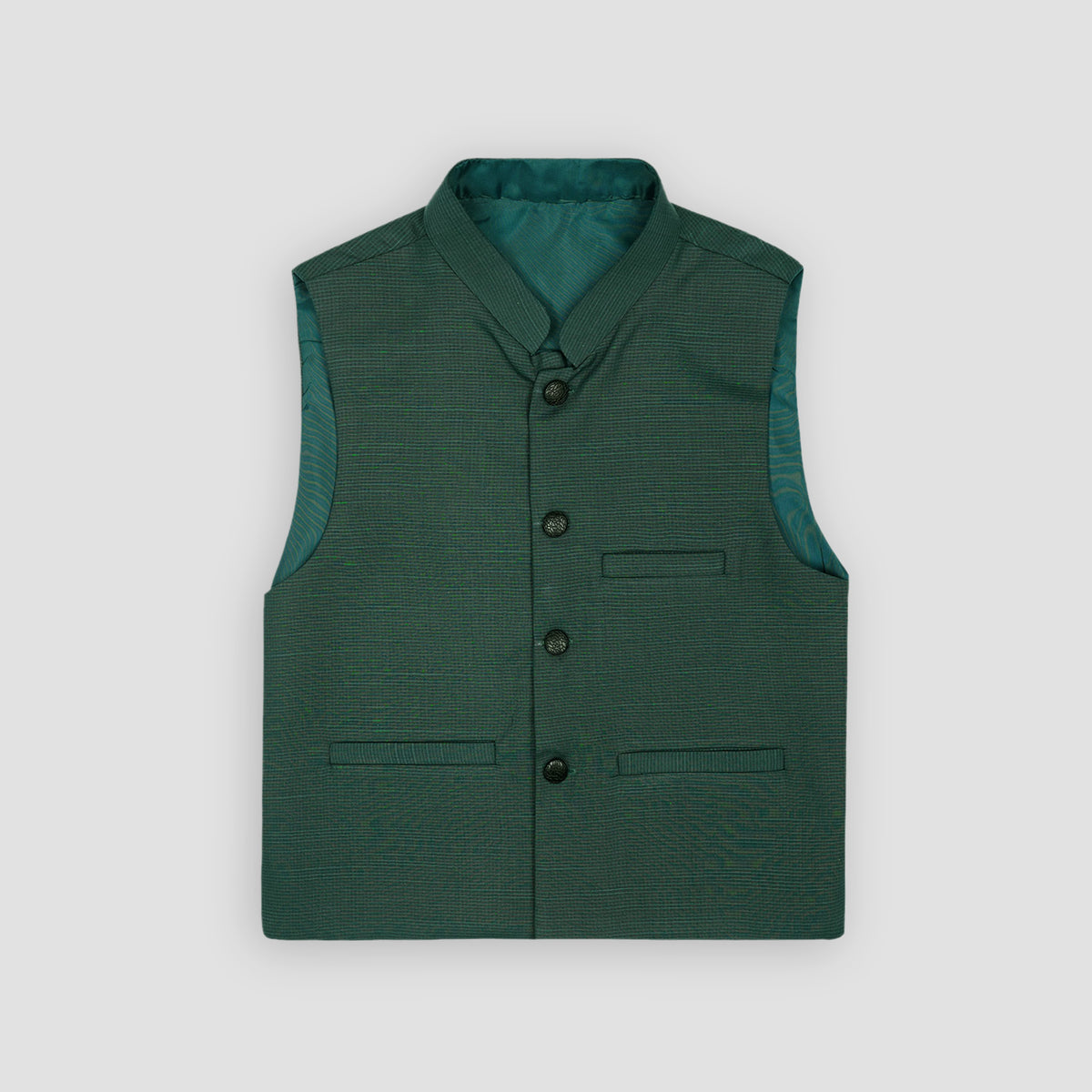 Boys Waistcoat Textured Bottle Green -WC13