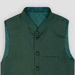 Boys Waistcoat Textured Bottle Green -WC13