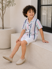 Boys Striped Relaxed Fit Cotton Shirt -BCS153