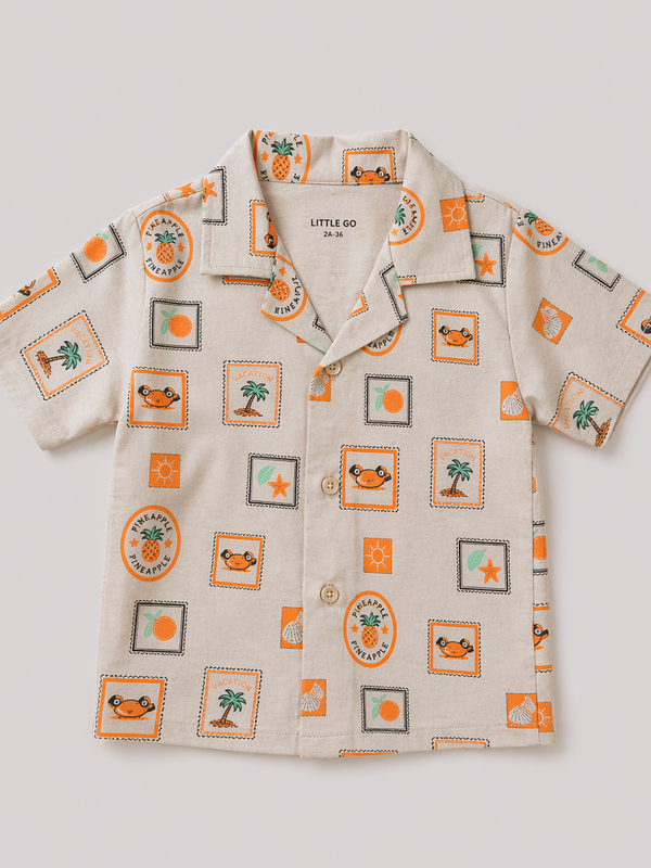 Boys Premium Graphic Button-Down Shirt - BCOS1002