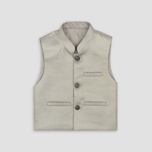 Boys Waistcoat Textured Silver Skin -WC22