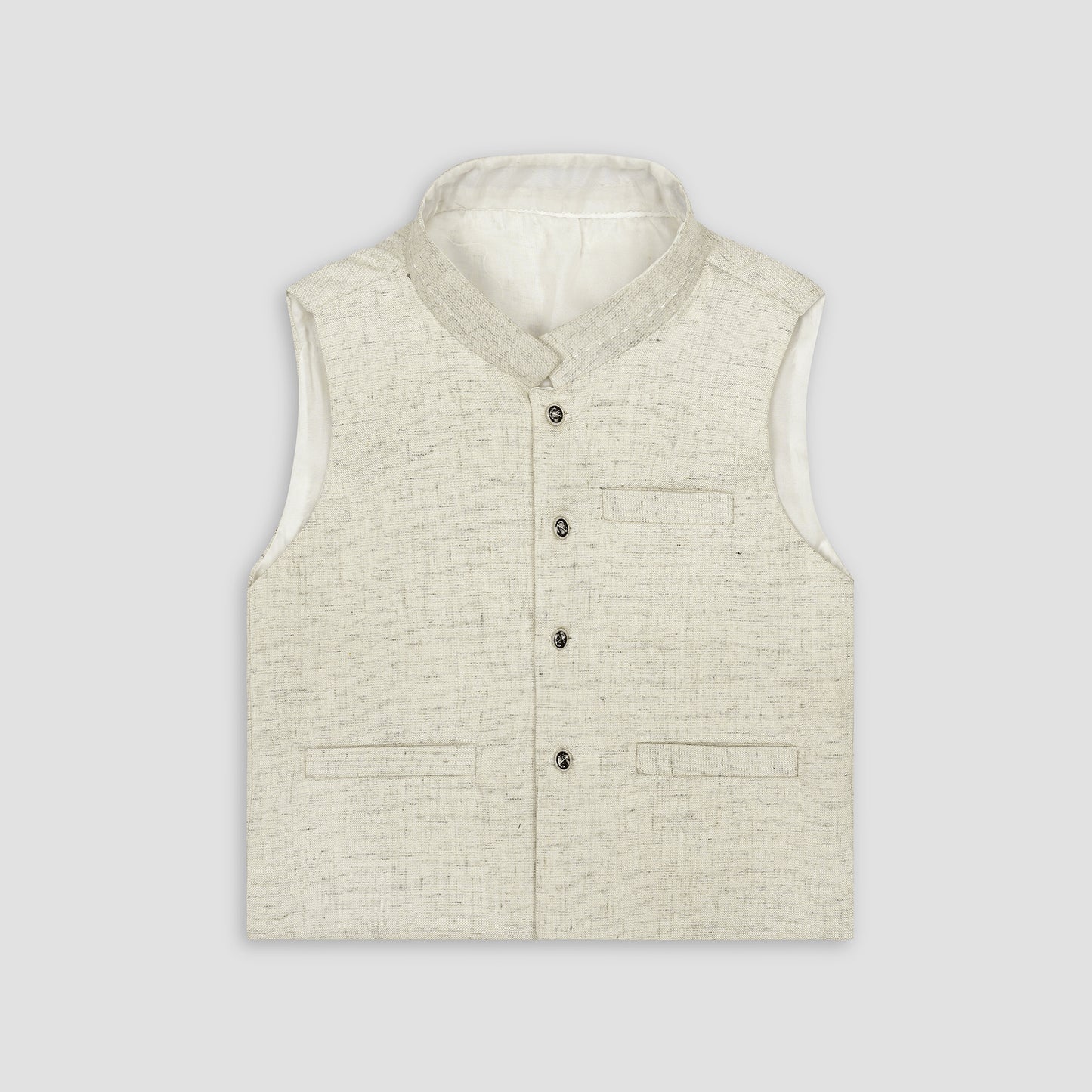 Boys Waistcoat Textured Ivory -WC24