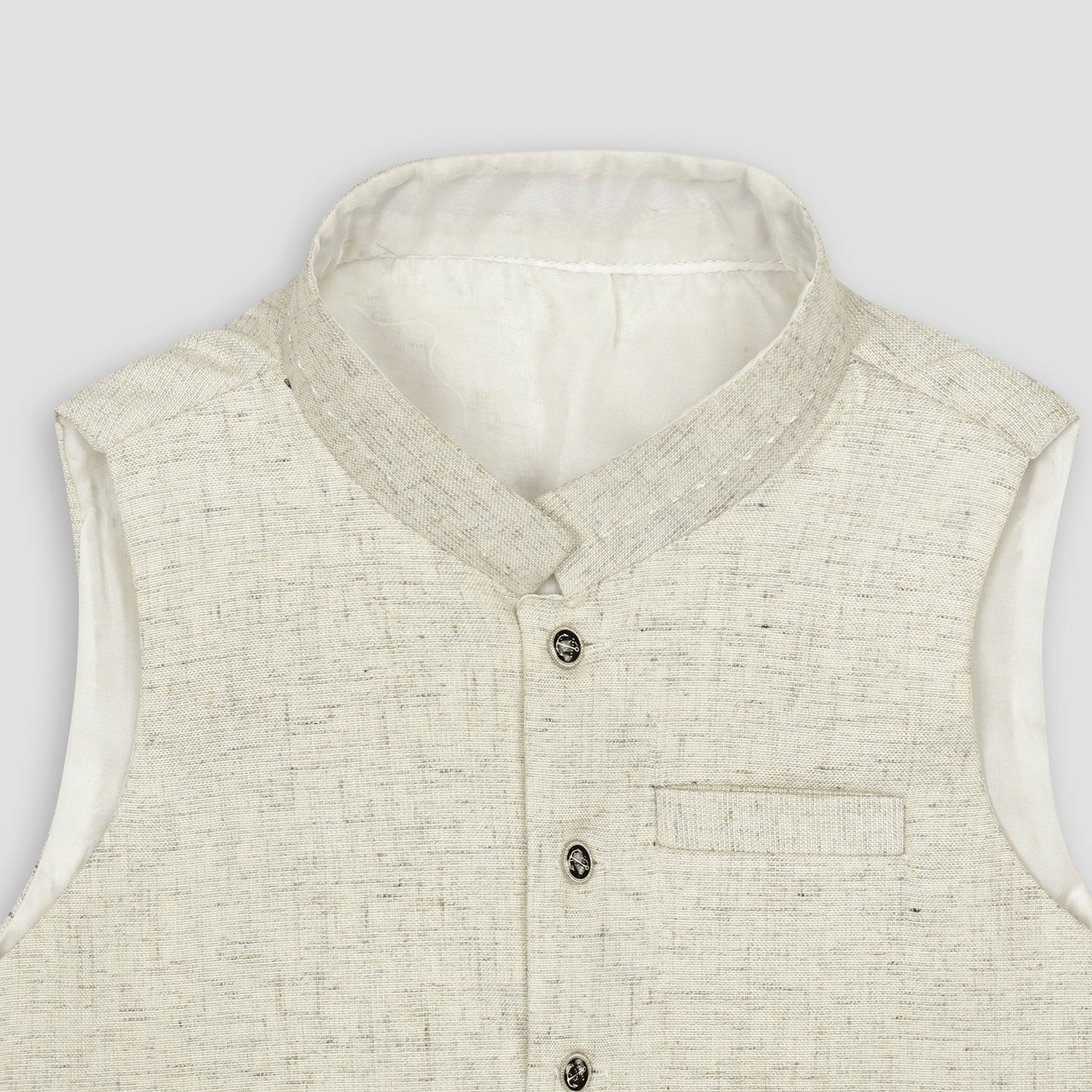Boys Waistcoat Textured Ivory -WC24