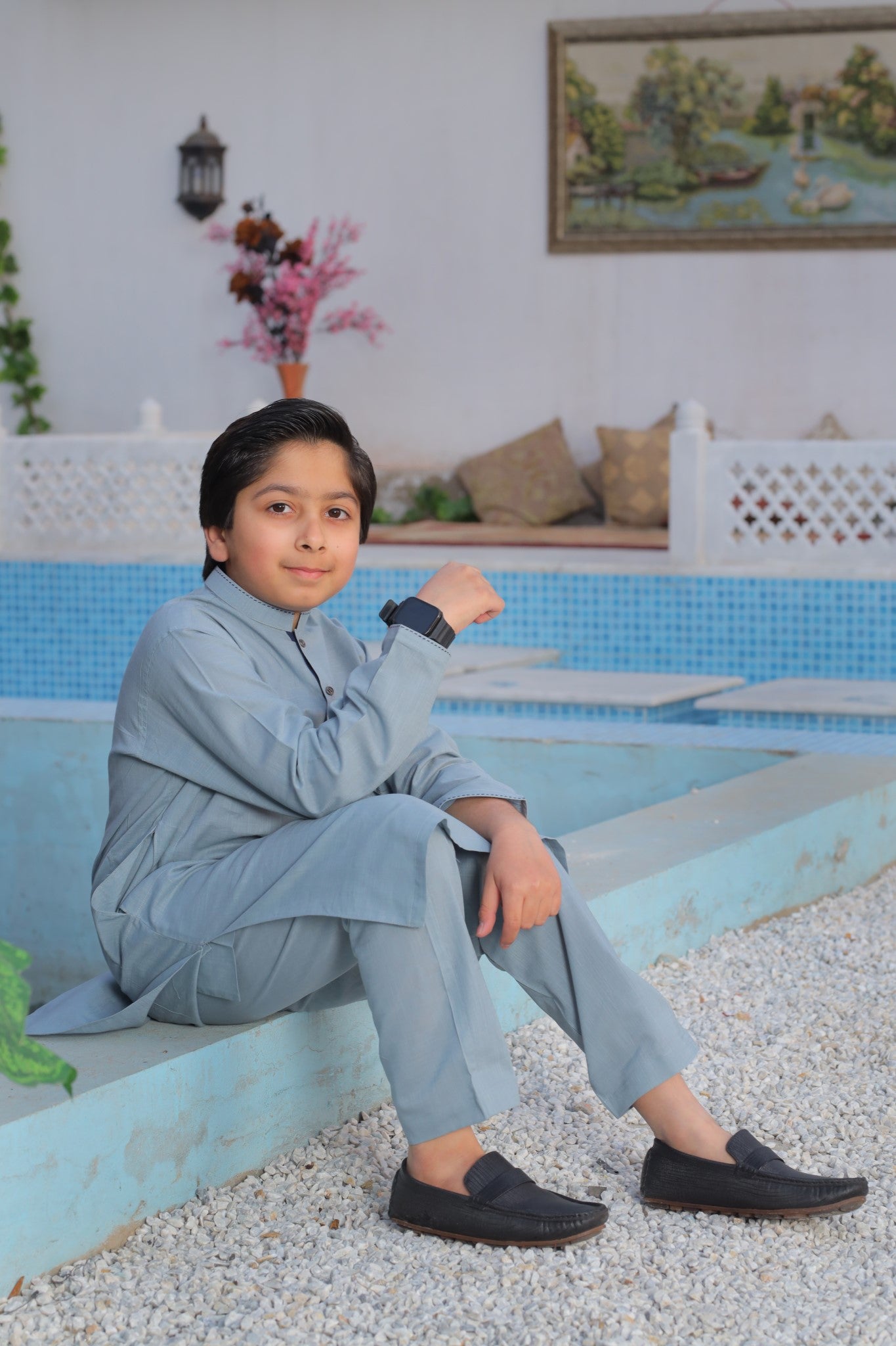 Eagle Patch Grey Boys Suit