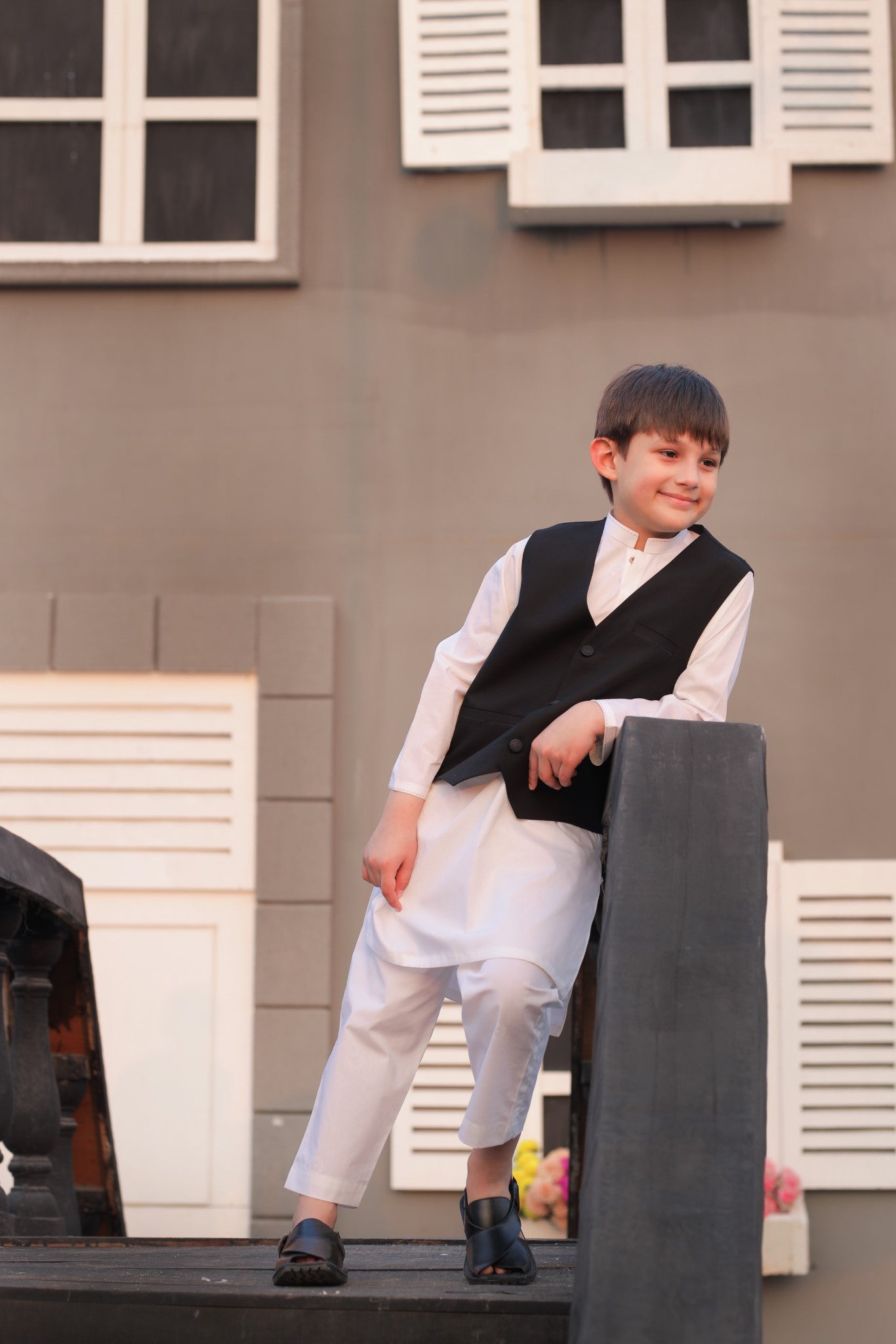 Boys Waistcoat V-Neck Royal Black -WC11