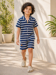 Boys Premium Waffle Knit Summer Co-ord Set - BCSOM154
