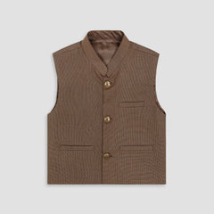 Boys Waistcoat Almond brown -WC08