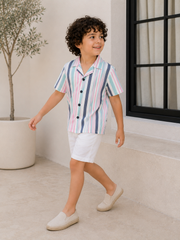 Boys Striped Relaxed Fit Cotton Shirt -BCS153