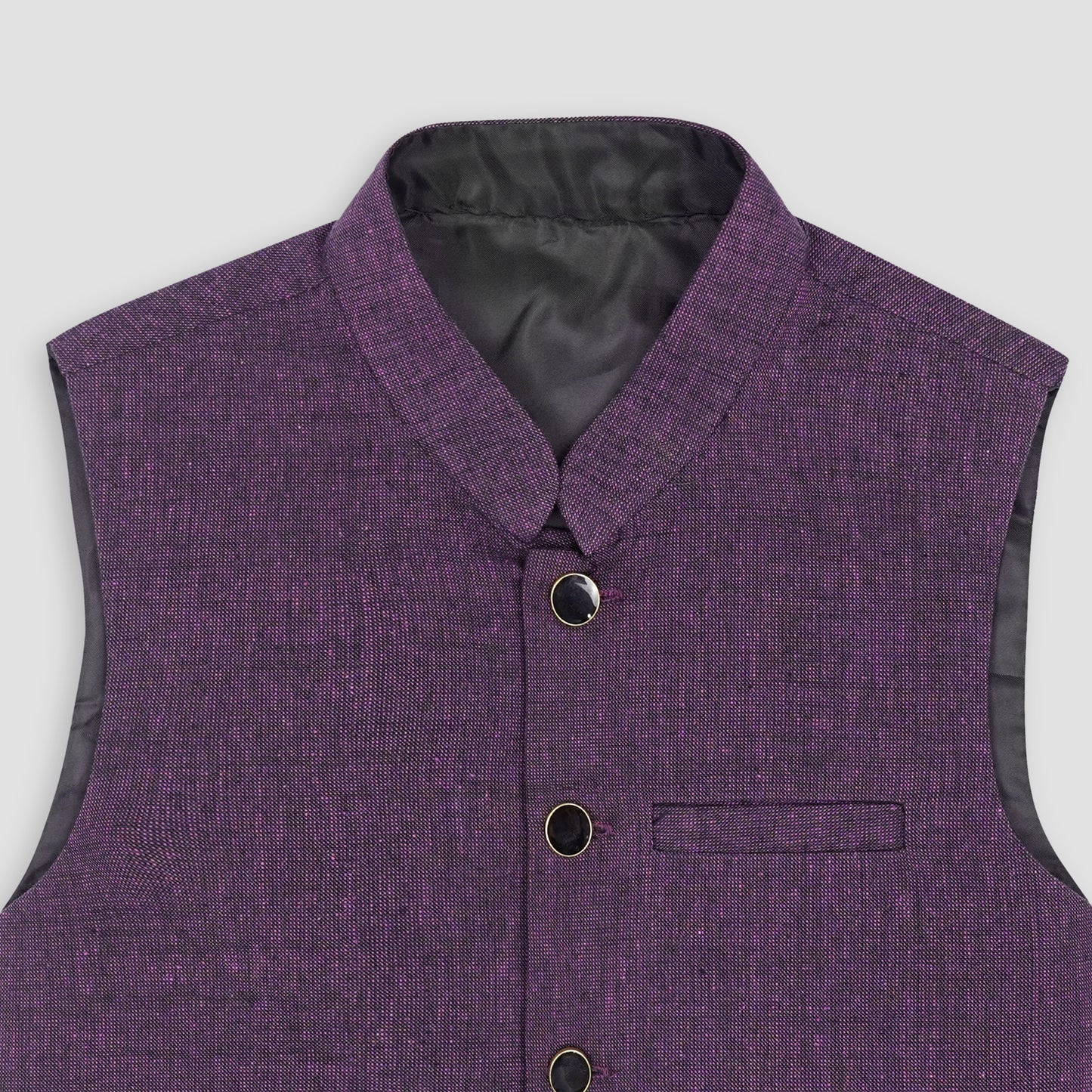 Boys Waistcoat Textured Purple Plum -WC07