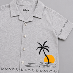 Summer Beach Tree Button-Down Shirt - BCOS1012