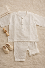Infants/Toddlers Premium Cotton Kurta Pajama Set - Off White