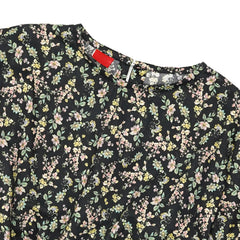Black with Mini Flowers crop-top with Bell Bottom -CT145