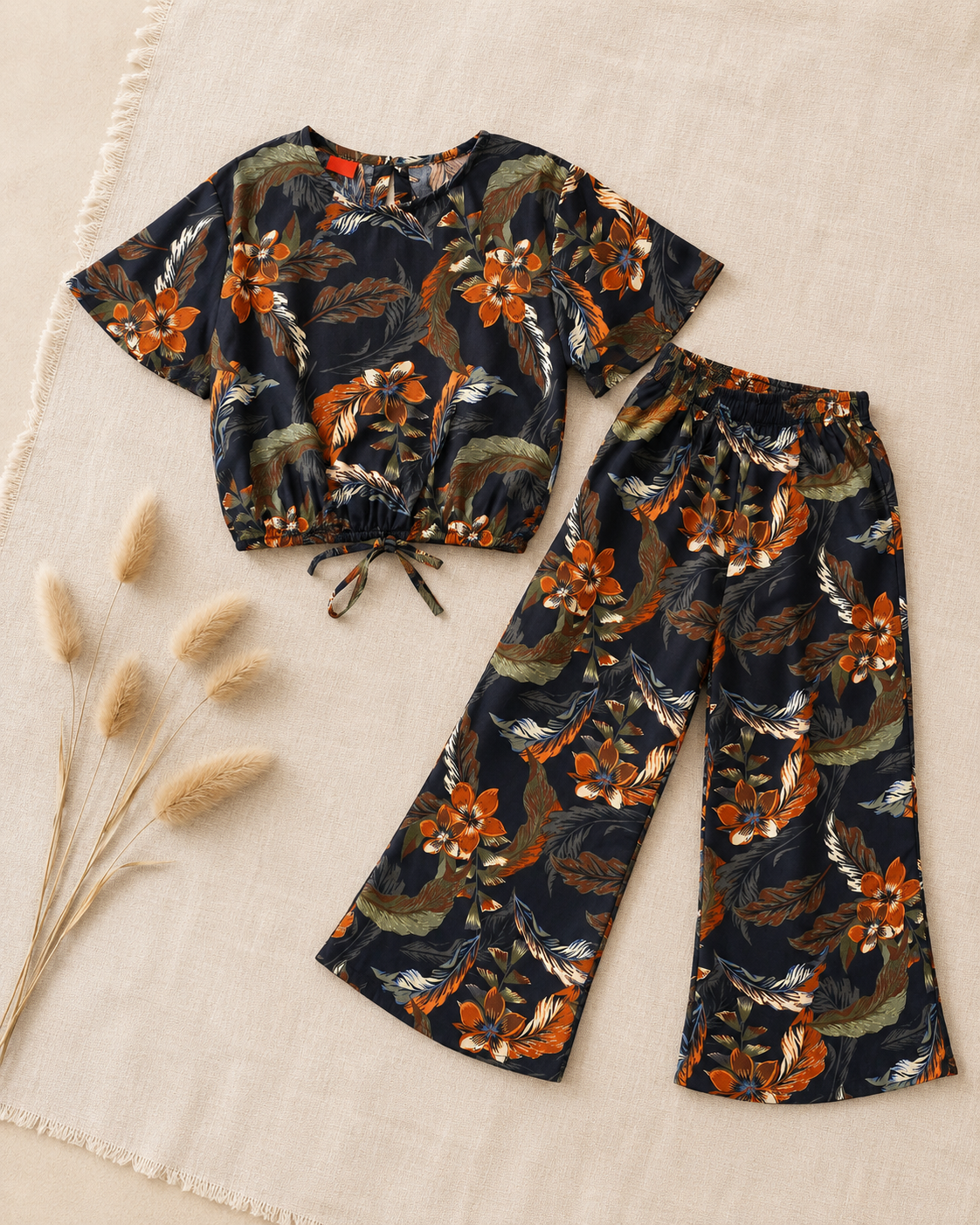 Autumn Vibes-Crop-top with Bell Bottom -CT148