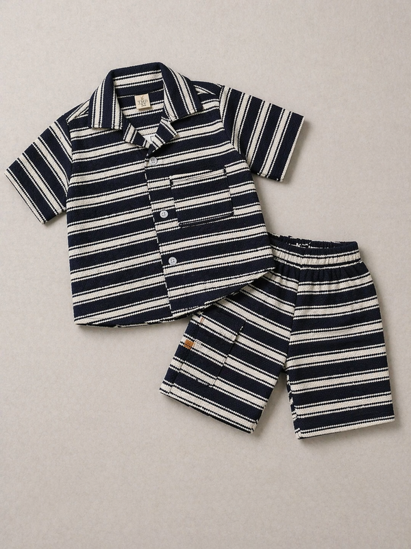Boys Premium Waffle Knit Summer Co-ord Set - BCSOM155