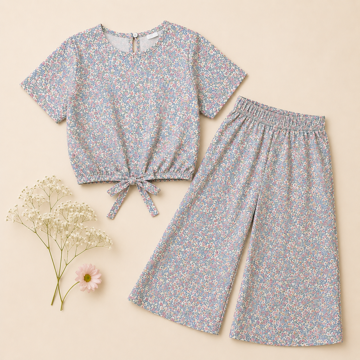 Garden Vibes -Crop-top with Bell Bottom -CT163