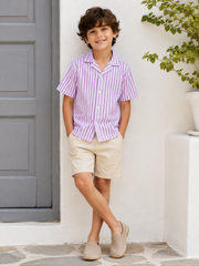 Boys Striped Relaxed Fit Cotton Shirt -BCS151