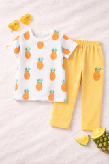 Girls Pajama suit / Lounge Wear - Pineapple PJ08 - Maa Sadqay