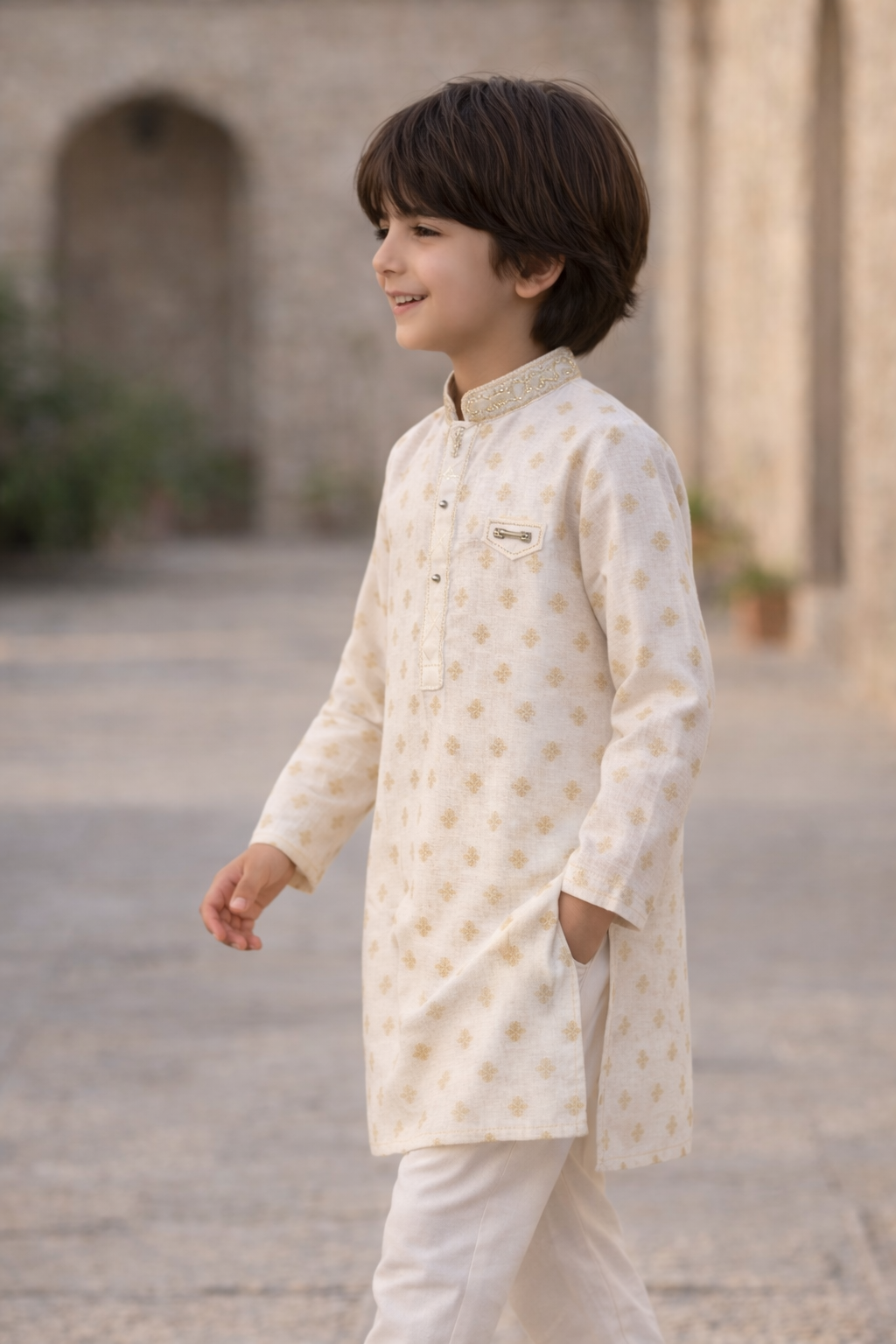 Premium Al karam Cotton jacquard Kurta Pajama Suit For Boys - Art 1626 - Maa Sadqay