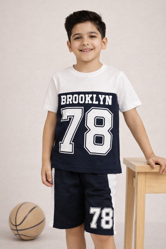 Shirt & Short Set - Brooklyn Navy - Maa Sadqay