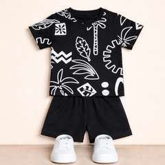 Shirt & Short Set - jungle Black - Maa Sadqay