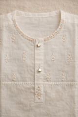 Infants/Toddlers Premium Cotton Kurta Pajama Set - Off White