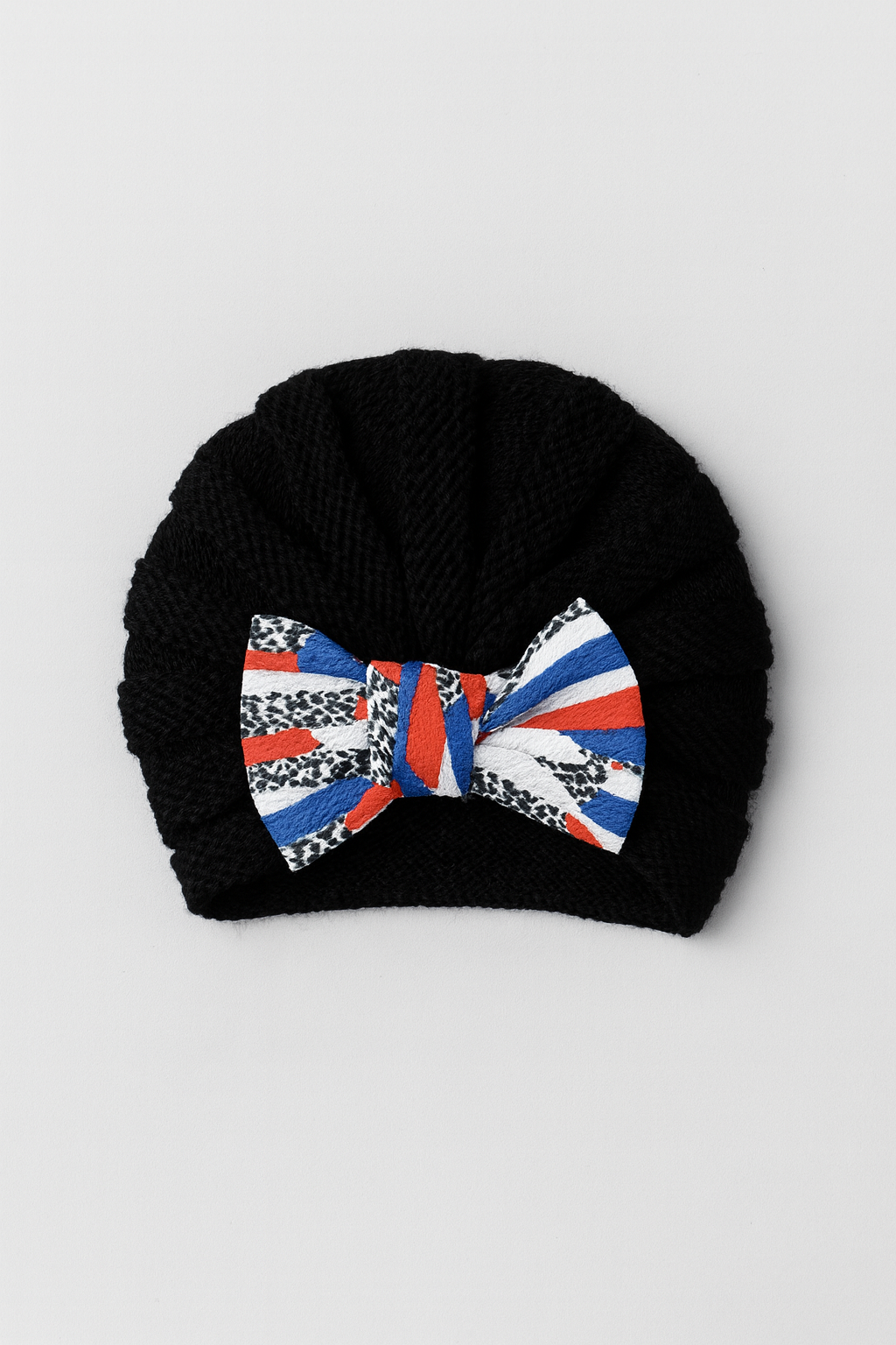Woolen Turban Caps - Multi Bow