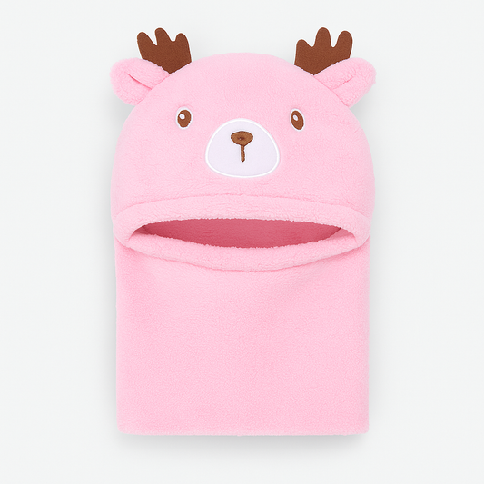 BC115 - Warm Plush Deer Cap with neck Warmer - Free size