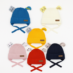 Kids Woolen knitted Caps - Naughty Cat