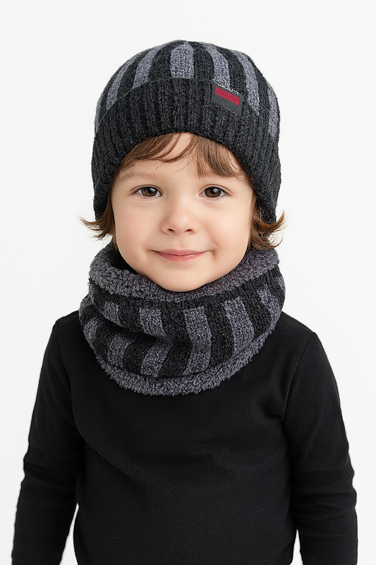 BC117 - Warm Woolen Cap with Neck Warmer- 2pc Set