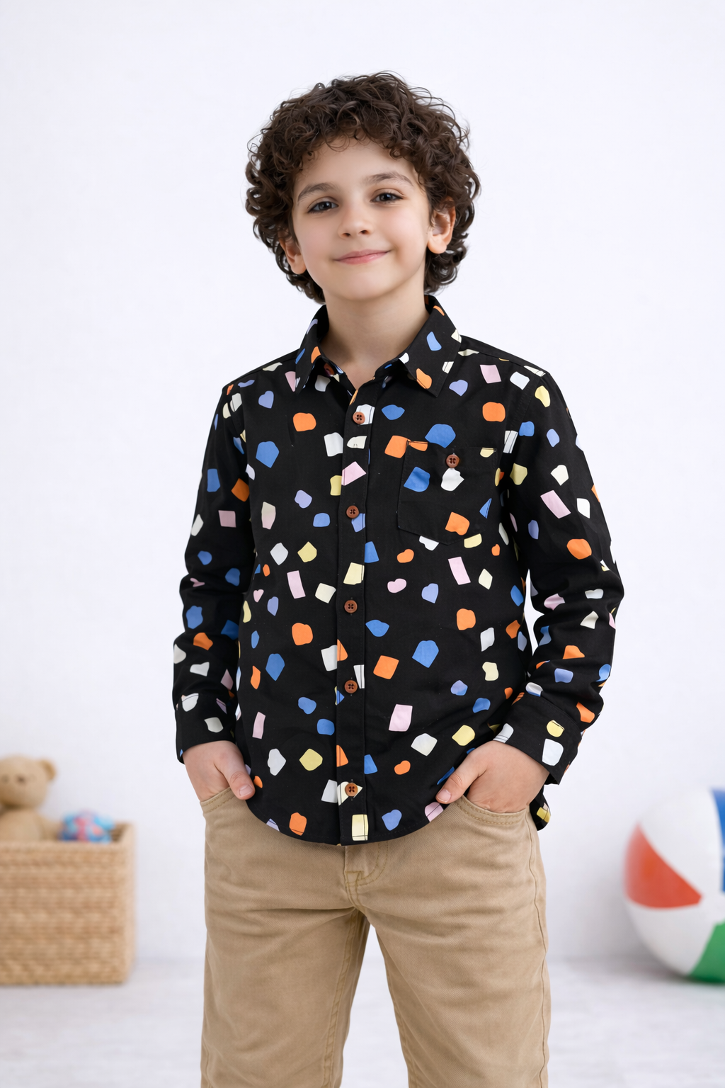 Funky Black Casual shirt -BCS15 - Maa Sadqay