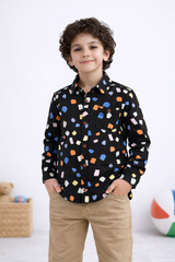 Funky Black Casual shirt -BCS15 - Maa Sadqay