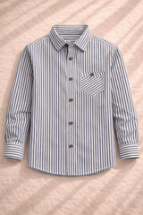 Blue Striped Casual shirt -BCS17 - Maa Sadqay
