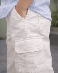 Boys Loose Fit Cotton Cargo Pants