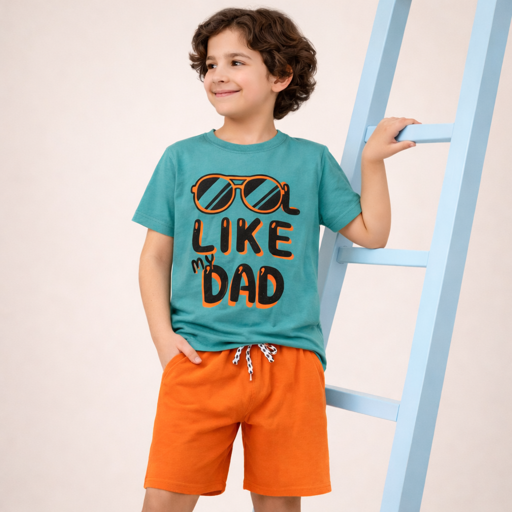 Cool Like Dad- Shirt & Short SET -SN015 - Maa Sadqay
